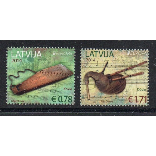 Latvia Sc 872-873 2014 Europa, Music, stamp set mint NH