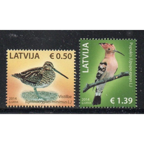 Latvia Sc 875-876  2014 Birds stamp set  mint NH