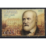 Latvia Sc 881  2014 Janis Cimze stamp mint NH