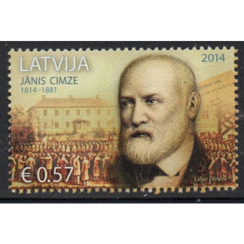 Latvia Sc 881  2014 Janis Cimze stamp mint NH