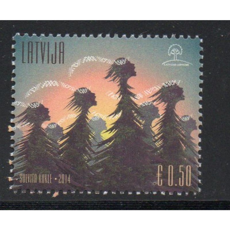 Latvia Sc 893  2014 Singing Trees stamp mint NH