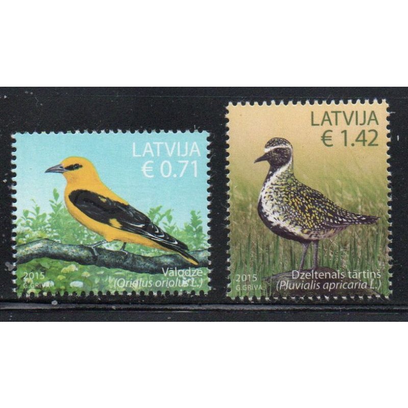 Latvia Sc 913-914 2015 Birds stamp set mint NH