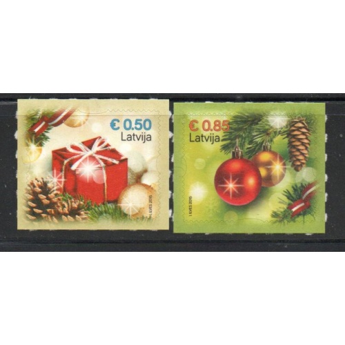 Latvia Sc 923-924 2015 Christmas stamp set mint NH