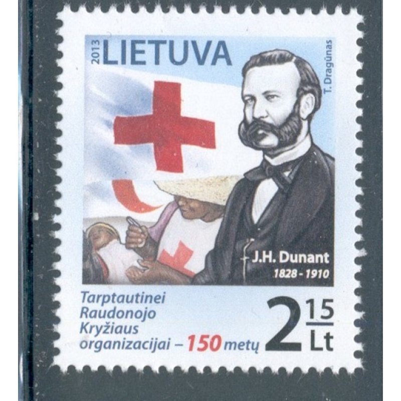 Lithuania Sc 1000 2013 150th Anniv International Red Cross stamp mint NH