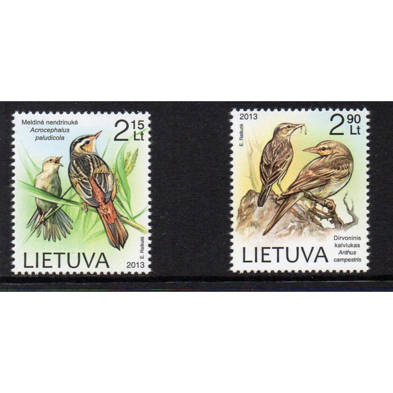Lithuania Scott 1010-11 2013 Red Book Birds stamp set mint NH