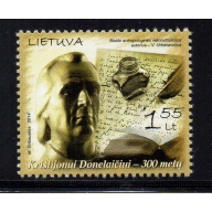 LIthuania Scott 1015 2014 Donelaitis, Poet, stamp  mint NH