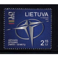 LIthuania Scott 1021 2014 NATO Admission stamp  mint NH