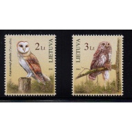 LIthuania Scott 1022-23 2014 Owls from Red Book stamp set  mint NH