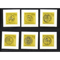 LIthuania Scott 1039-44 2015 Euro Coins White Knight stamp set mint NH