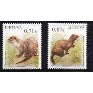 LIthuania Scott 1045-46 2015 Endangered Animals stamp set mint NH