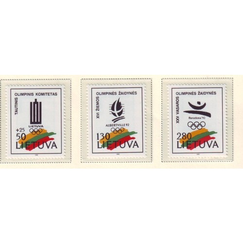 Lithuania Sc 422-24 1992 Olympics stamp set mint NH
