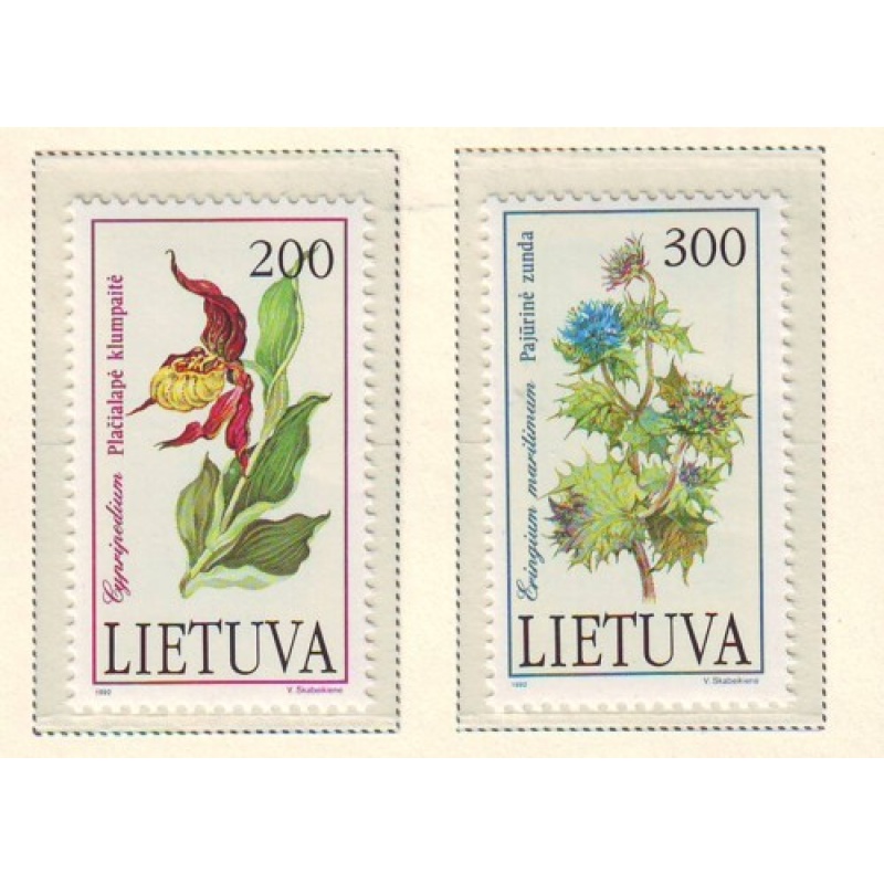 Lithuania Sc 425-26 1992 Flowers stamp set mint NH