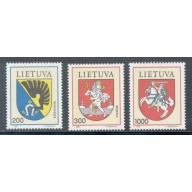 Lithuania Sc 431-33 1992 Coats of Arms stamp set mint NH