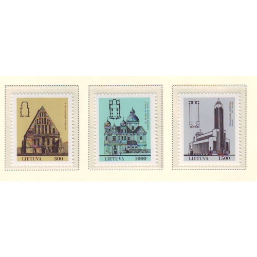 Lithuania Sc 437-439 1992 Churches stamp set mint NH