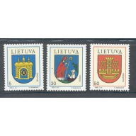 Lithuania Sc 454-56 1993 Coats of Arms stamp set mint NH