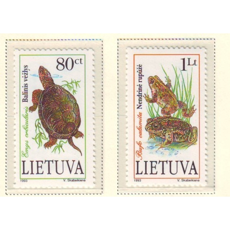 Lithuania Sc 473-74 1993 Endangered Species stamp set mint NH