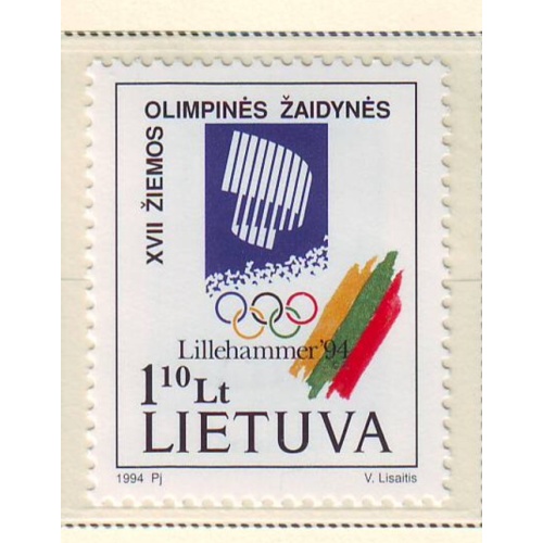 Lithuania Sc 478 1994 Lillehammer Olympics stamp mint NH