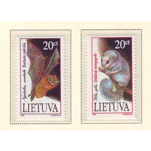 Lithuania Sc 500-501 1994  Endangered Species stamp set mint NH