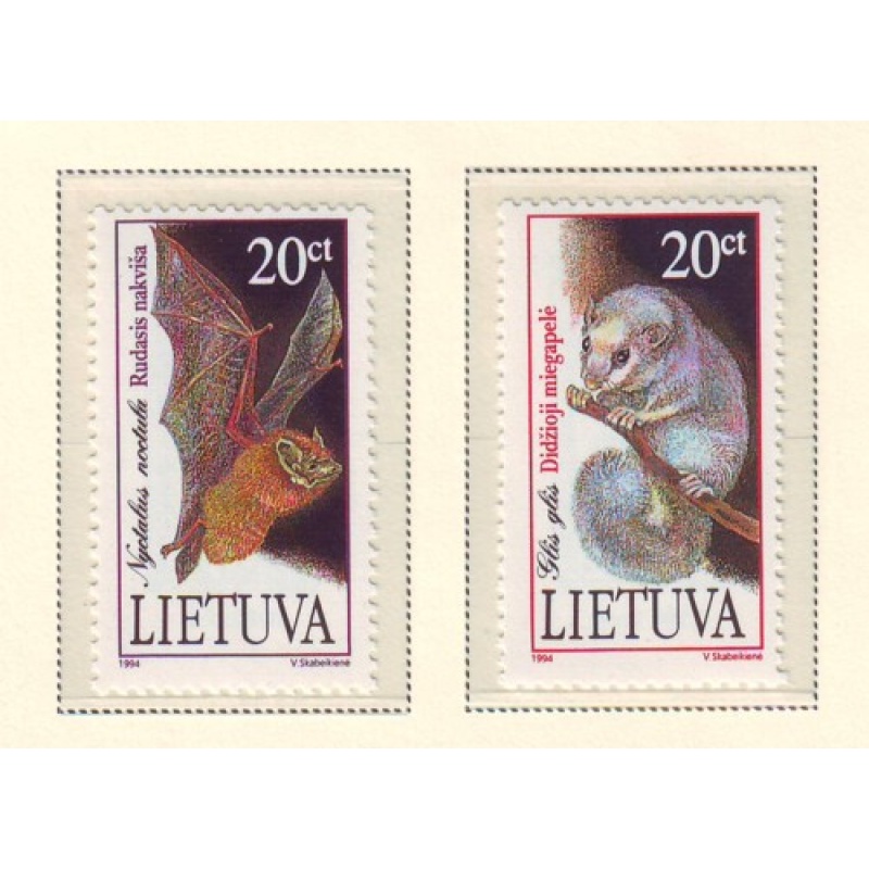 Lithuania Sc 500-501 1994  Endangered Species stamp set mint NH