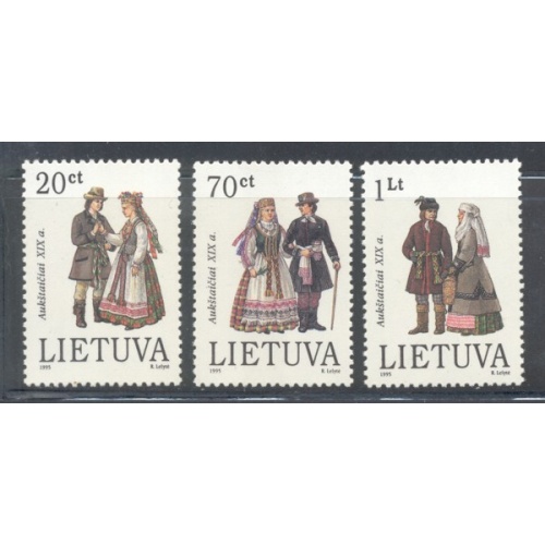 Lithuania Sc 511-513 1995 Folk Costumes stamp set mint NH