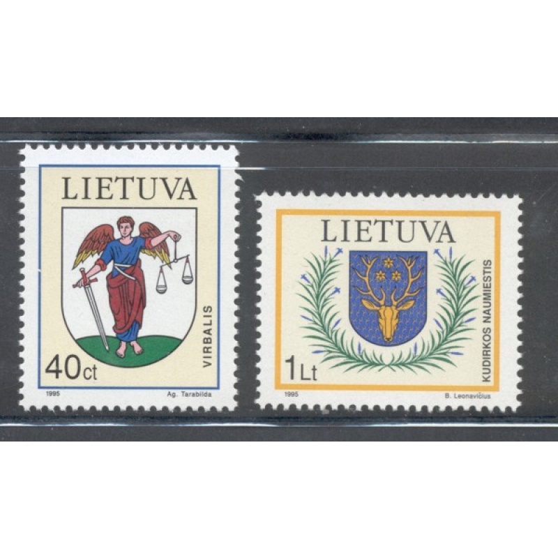 Lithuania Sc 521-22 1995 Coats of Arms stamp set mint NH