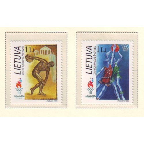 Lithuania Sc  549-550 1996 Olympics stamp set mint NH