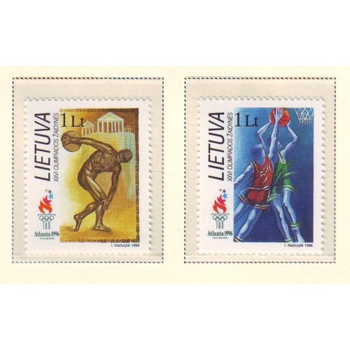 Lithuania Sc  549-550 1996 Olympics stamp set mint NH