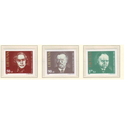 Lithuania Sc  560-62 1997 Famous Lithuanians stamp set mint NH