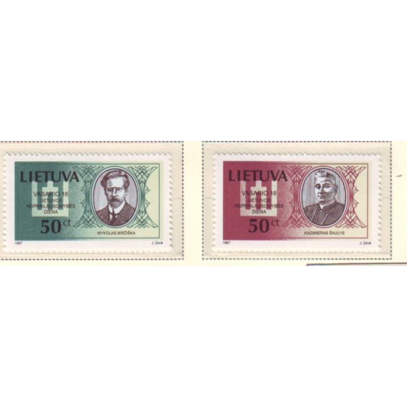 Lithuania Sc  563-64 1997 Birziska & Saulys stamp set mint NH