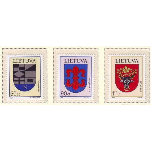 Lithuania Sc  586-588 1997 Coats of Arms stamp set mint NH