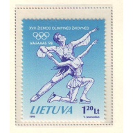 Lithuania Sc  591 1998 Winter Olympics stamp mint NH