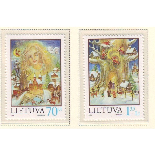 Lithuania Sc  615-616 1998 Christmas  stamp set mint NH