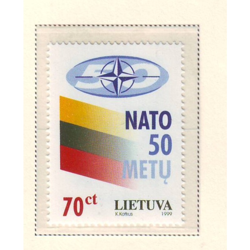 Lithuania Sc  627 1999 NATO Anniversary stamp mint NH