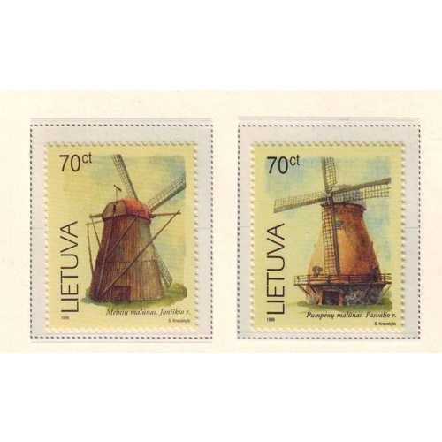 Lithuania Sc  631-632 1999 Windmills stamp set mint NH