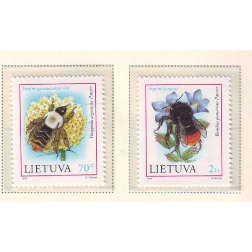 Lithuania Sc  633-634 1999 Bees stamp set mint NH