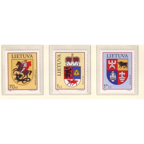 Lithuania Sc  642-644 1999  Coats of Arms stamp set mint NH