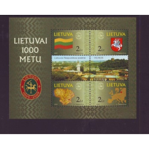 Lithuania Sc 697 2001 1000th Anniversary of Lithuania stamp sheet mint NH