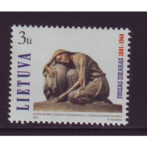 Lithuania Sc702 2001 Zikaras Sculpture stamp NH