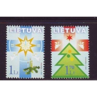 Lithuania Sc 731-732 2002 Christmas stamp set mint NH