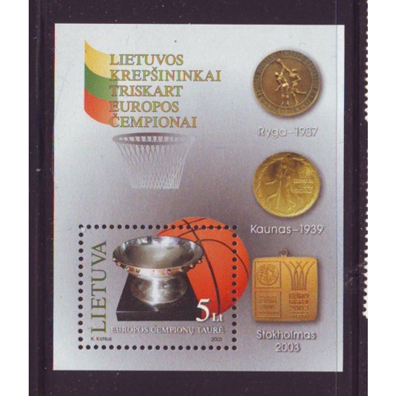 Lithuania Sc 756 2003 Basketball Champions stamp sheet mint NH
