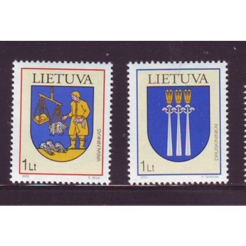Lithuania Sc 788-789 2005 Coats of Arms stamp set mint NH