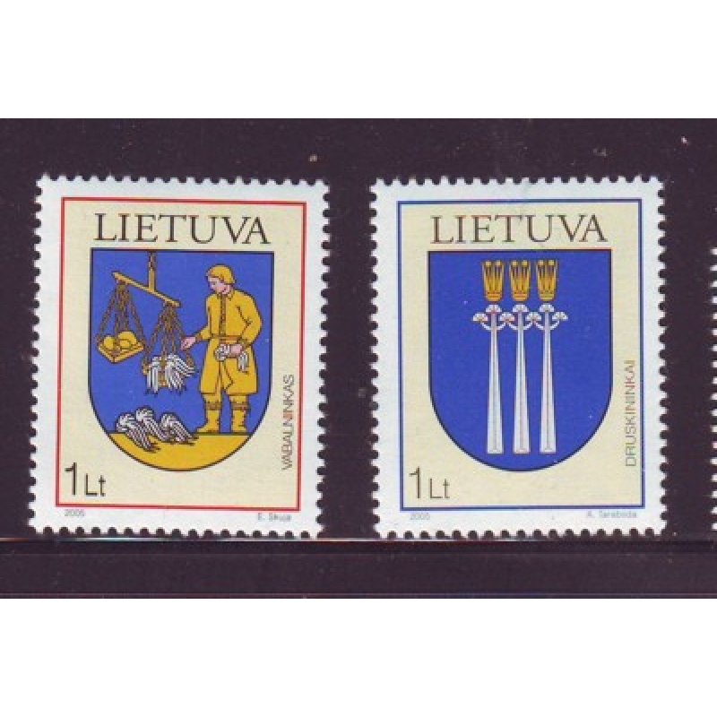 Lithuania Sc 788-789 2005 Coats of Arms stamp set mint NH