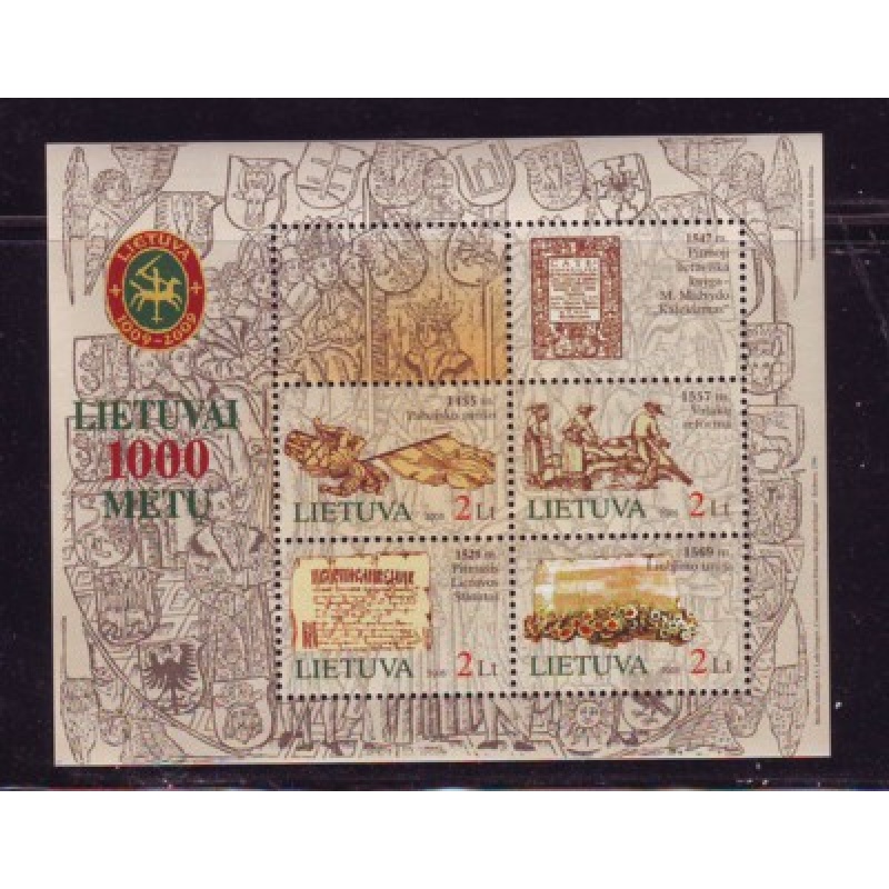 Lithuania Sc 794 2005 1000th Anniversary stamp sheet mint NH
