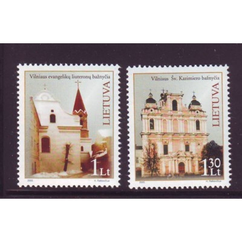 Lithuania Sc 796-797 2005 Churches stamp set mint NH