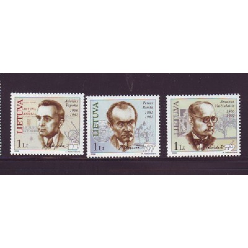 Lithuania Sc 805-807 2006 Famous Lithuanians stamp set mint NH