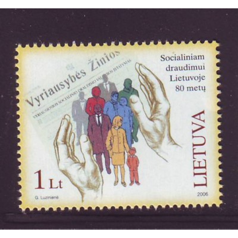 Lithuania Sc 809 2006 Social Insurance Anniversary stamp mint NH