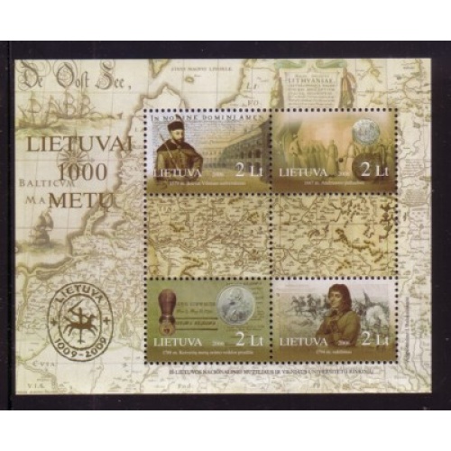 Lithuania Sc 816 2006 1000th Anniversary stamp sheet mint NH
