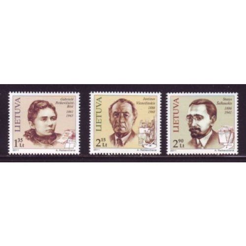 Lithuania Sc 934-6 2011 Famous LIthuanians stamp set mint NH
