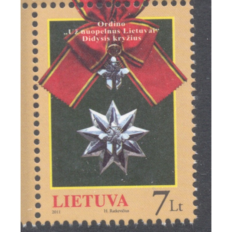 Lithuania Sc 957 2011 Grand Cross for Merit stamp mint NH
