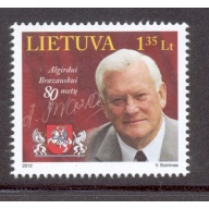 Lithuania Sc 982 2012 Pres Brazauskas stamp mint NH